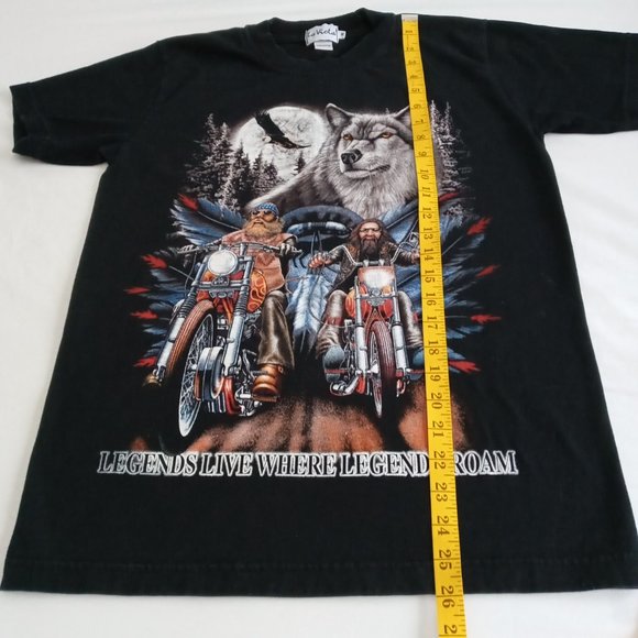 La Voila "Legends live where legends roam" Biker graphic Tee - Picture 6 of 7